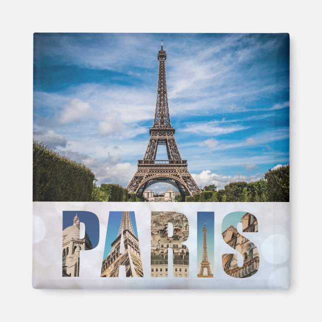 Paris Eiffeltornet Frankrike Fransk Stad Resa Foto Magnet (Framsidan)