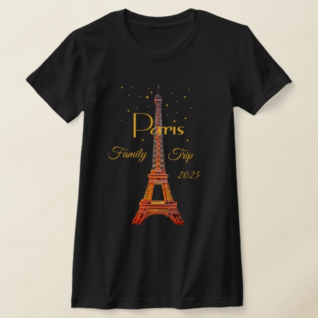 Paris Eiffeltornet Guld T-Shirt (Laydown)