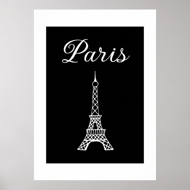 Paris Eiffeltornet inramad konsttryck  Poster (Framsidan)