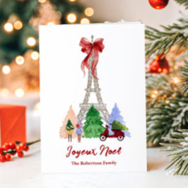 Paris Eiffeltornet Jul Holiday Foto Anpassad Helgkort