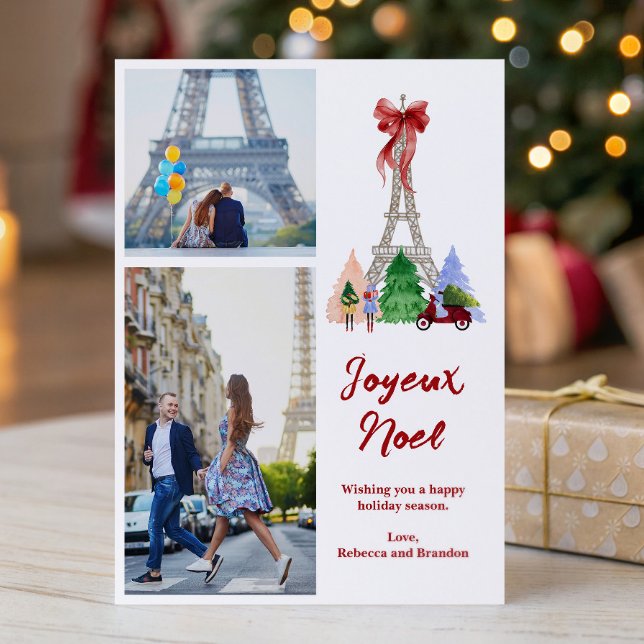 Paris Eiffeltornet julhelg foto Julkort (Skapare uppladdad)