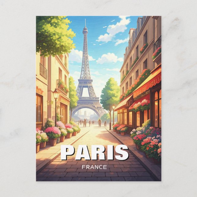 Paris Eiffeltornet Kaféer vykort (Framsida)