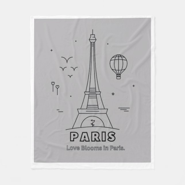 Paris Eiffeltornet Kastfilt Fleecefilt (Framsidan)