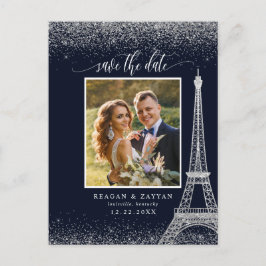 Paris Eiffeltornet Marin Silver Foto Spara Datum Meddelande Vykort