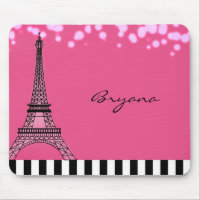 Paris Eiffeltornet Rosa Pudel Flicka Musmatta
