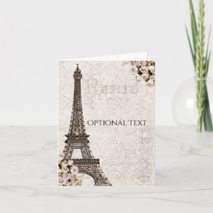 Paris Eiffeltornet Rosa Rosor Chic Tack Kort