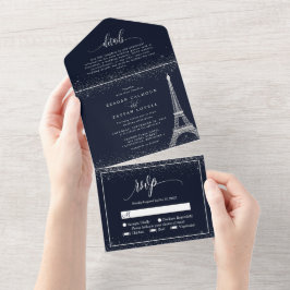 Paris Eiffeltornet Silver Glitter Gnistrande Bröll
