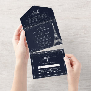 Paris Eiffeltornet Silver Glitter Gnistrande Bröll
