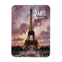 Paris Eiffeltornet Skymnings Akvarellmålning