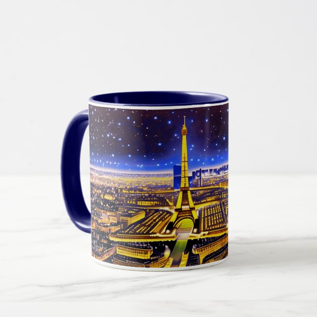 Paris Eiffeltornet under en stjärnklar himmel Mugg (Framsida vänster)