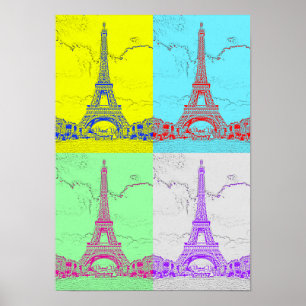 Paris - Eiffeltornet - Vintageinspirerad konst Poster