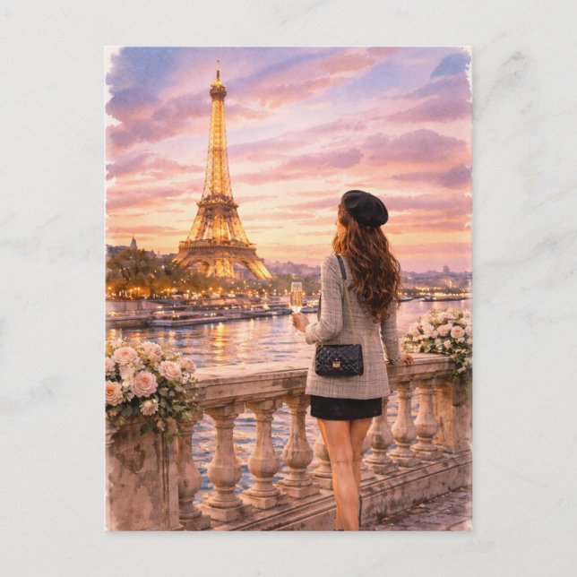 Paris - Eiffeltornet vykort (Framsida)