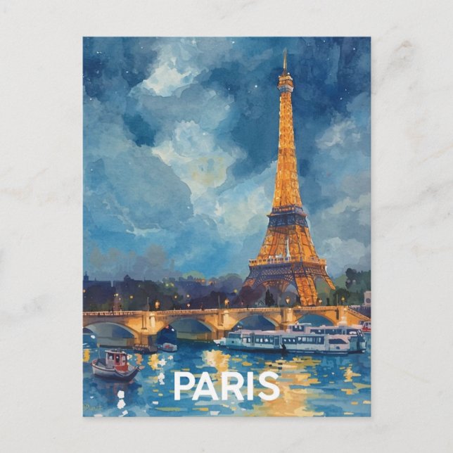 Paris Eiffeltornet Vykort (Framsida)
