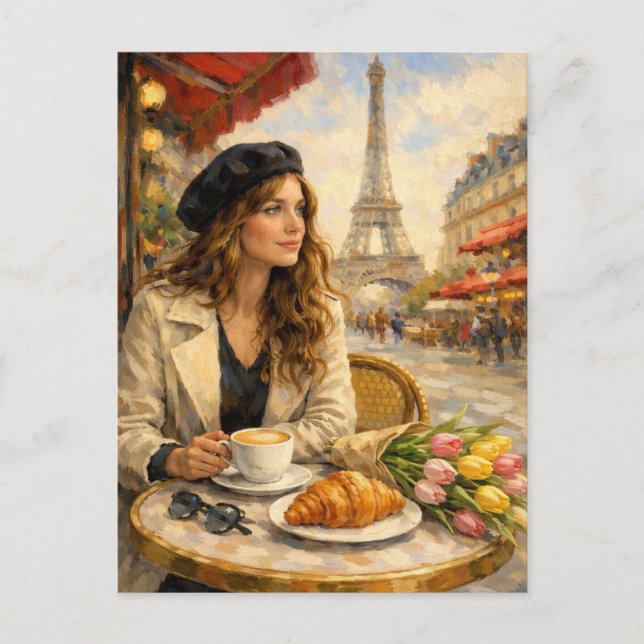 Paris - Eiffeltornet vykort - Paris Café (Framsida)