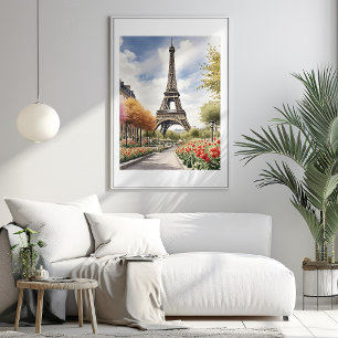 Paris Eiffeltornets illustrationsaffisch Poster