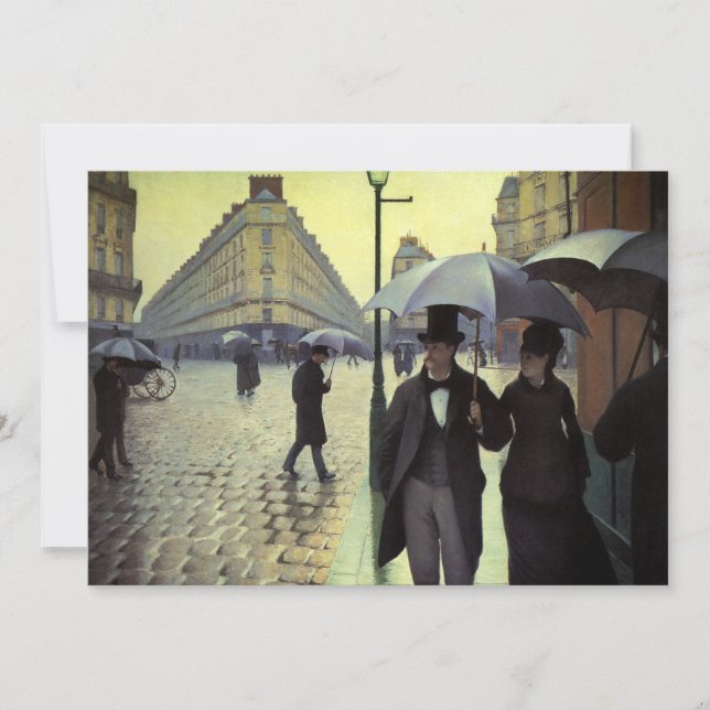 Paris, en regnig dag av Gustave Caillebotte Inbjudningar (Framsida)