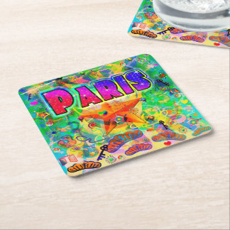 Paris Epok Timmars Klocka coaster Underlägg Papper Kvadrat