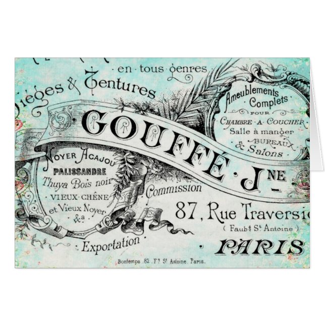 Paris Fabric Hälsningskort (Framsidan Horizontal)