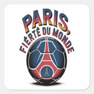 Paris fierte du Monde Fyrkantigt Klistermärke