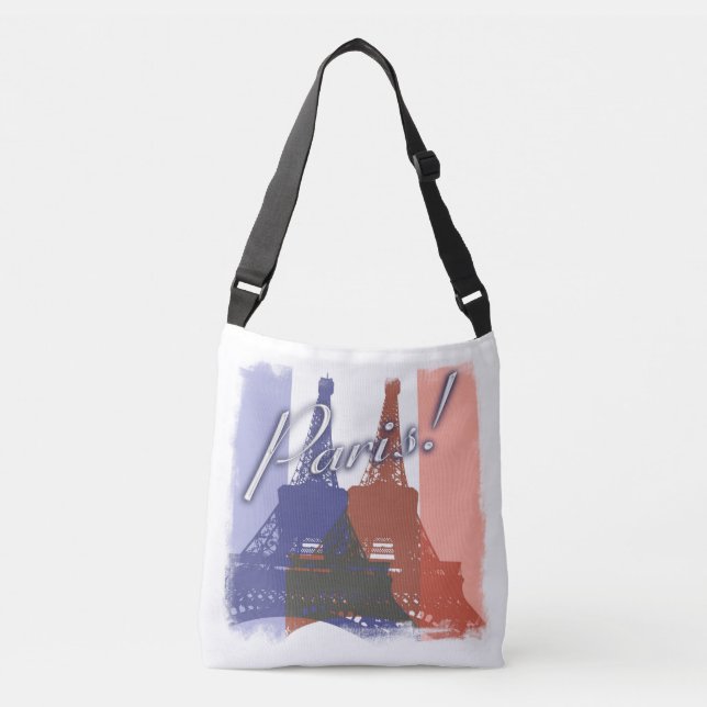 Paris Flagga Tote Bag Axelväska (Framsida)
