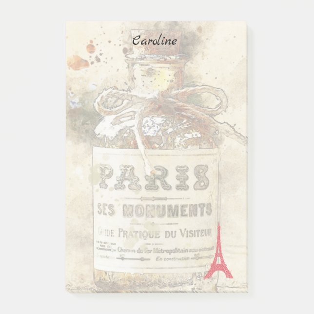 Paris Flaska 2 Post-it Block (Framsida)