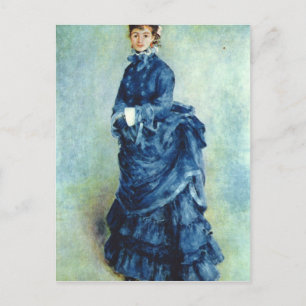 Paris flicka damen i blått av Pierre Renoir Vykort