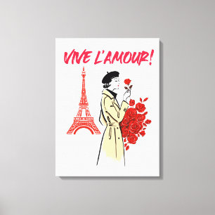 Paris flicka estetik – Romantisk Eiffeltorn Design Canvastryck