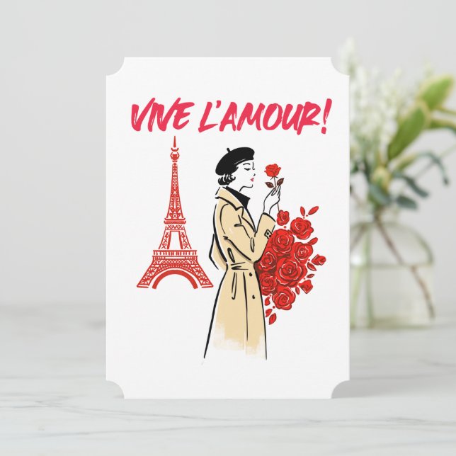 Paris flicka estetik – Romantisk Eiffeltorn Design Inbjudningar (Stående Fram)