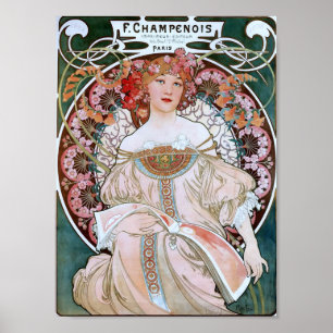 Paris flicka i ljust - rosaklänning poster