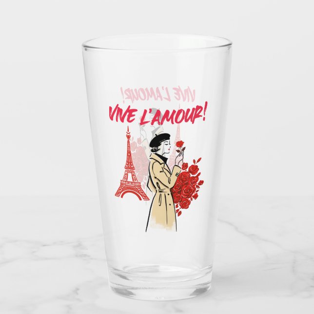 Paris Flickig Estetik – Romantisk Eiffeltorn Desig Glaskopp (Baksida)