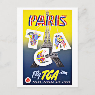 Paris Fly med Canada Airlines Vykort