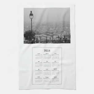 Paris för 2014 kalender kökshandduk