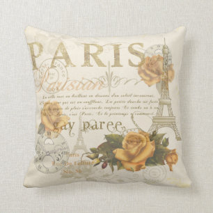 Paris för KRW-vintagestil ro och Eiffel torn Kudde