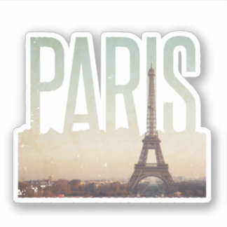 Paris Förenklad Travel Outline Klistermärken