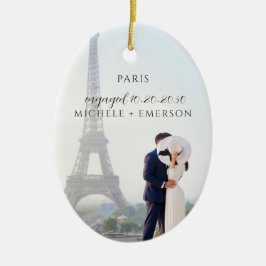 Paris Förlovningsfoto minne Julgransprydnad Keramik