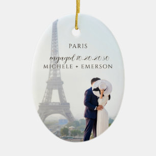 Paris Förlovningsfoto minne Julgransprydnad Keramik