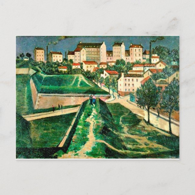 Paris Fortification by C.R.W. Nevinson, 1913 Vykort (Framsida)