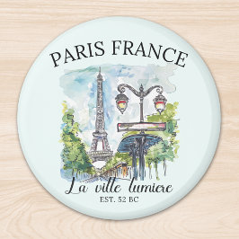 Paris Frace - la ville lumiere vintage landscape Magnet