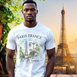 Paris Frace - la ville lumiere vintage landscape T Shirt