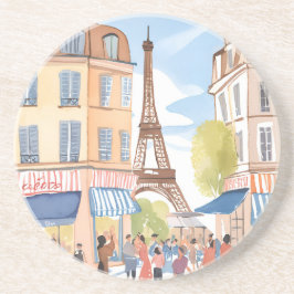 Paris France Eiffel Tower Watercolor Underlägg