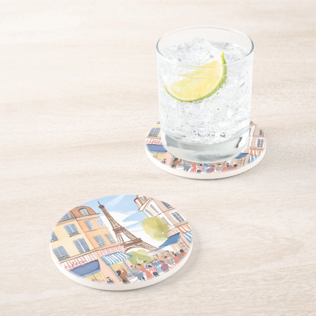 Paris France Eiffel Tower Watercolor Underlägg (Sidan)