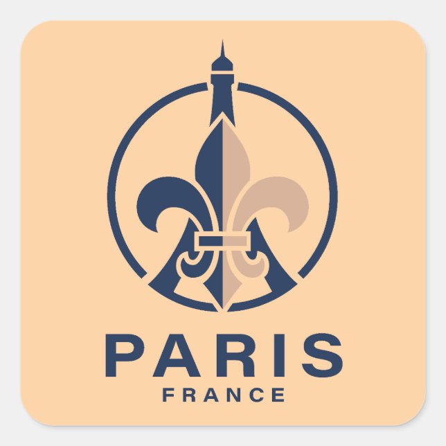 Paris France Europe Fyrkantigt Klistermärke (Framsida)