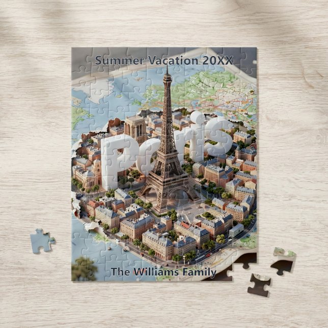 Paris France Family Vacation 3D Trip Souvenir Pussel (Skapare uppladdad)