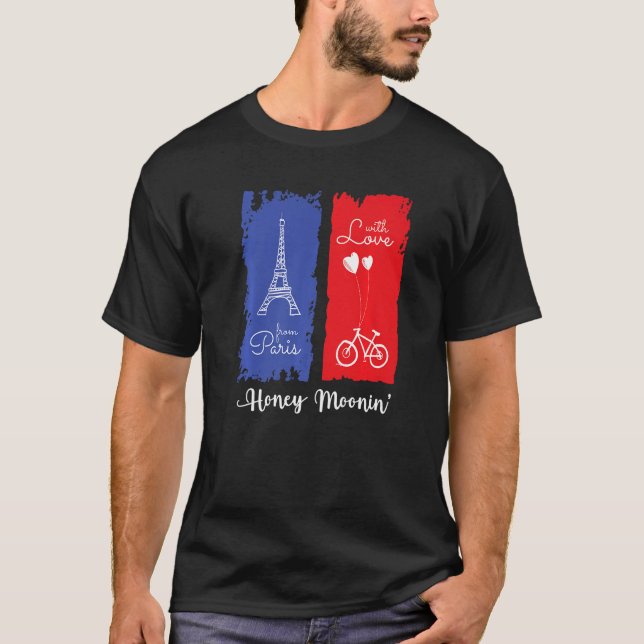 Paris France Honeymoon Premium T Shirt (Framsida)