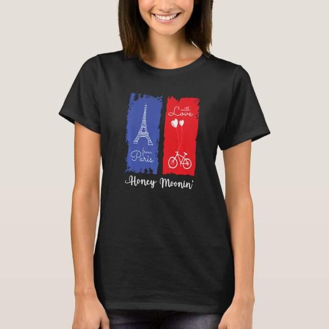 Paris France Honeymoon Premium T Shirt (Framsida)
