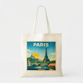 Paris France retro Travel Poster Tygkasse