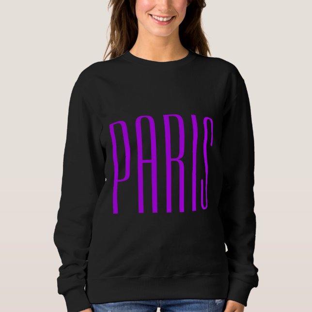 Paris France sweater neon lilac T Shirt (Framsida)
