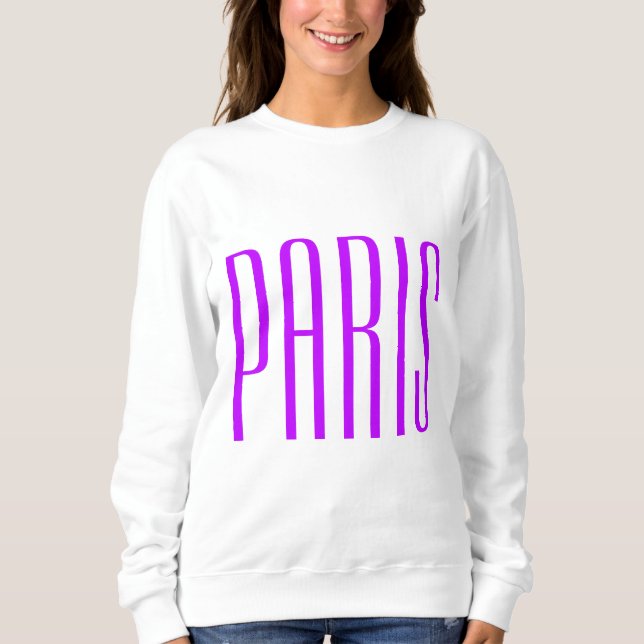 Paris France sweater neon lilac T Shirt (Framsida)