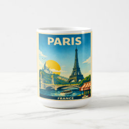 Paris France Vintage Travel Poster Mug Kaffemugg