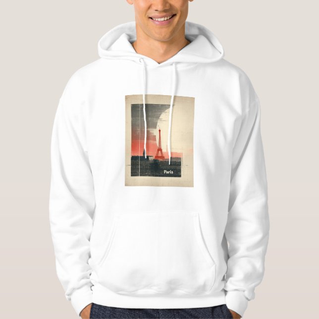 Paris, Frankrike - 1960-talets inspirerade grafik Hoodie (Framsida)